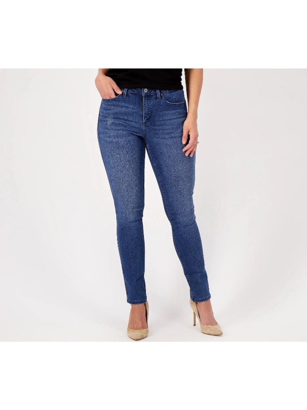 Laurie Felt Jeans Size 4X Silky Denim Easy Skinny Petite Medium Wash Classic Y2K
